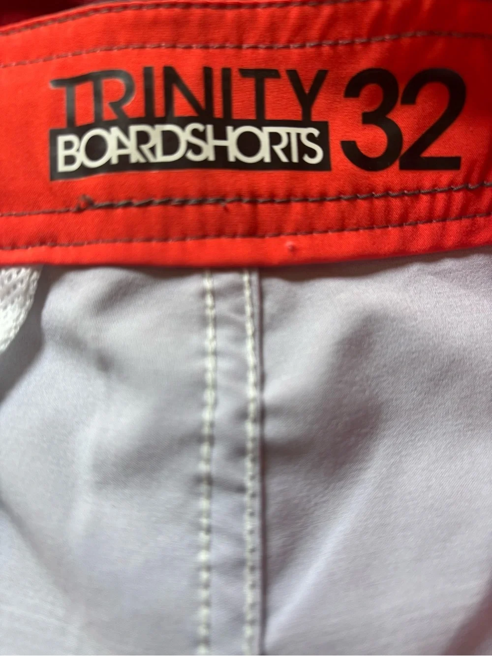 Trinity Ombre Stripe Board Shorts in Maroon, Red, Yellow, White